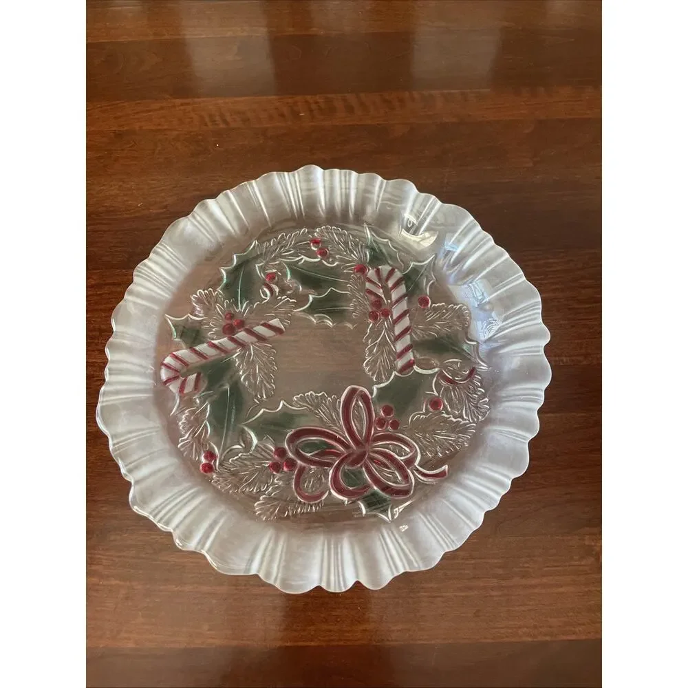 Mikasa Festive Wreath Collection Candy Cane Decorative Candy Dish